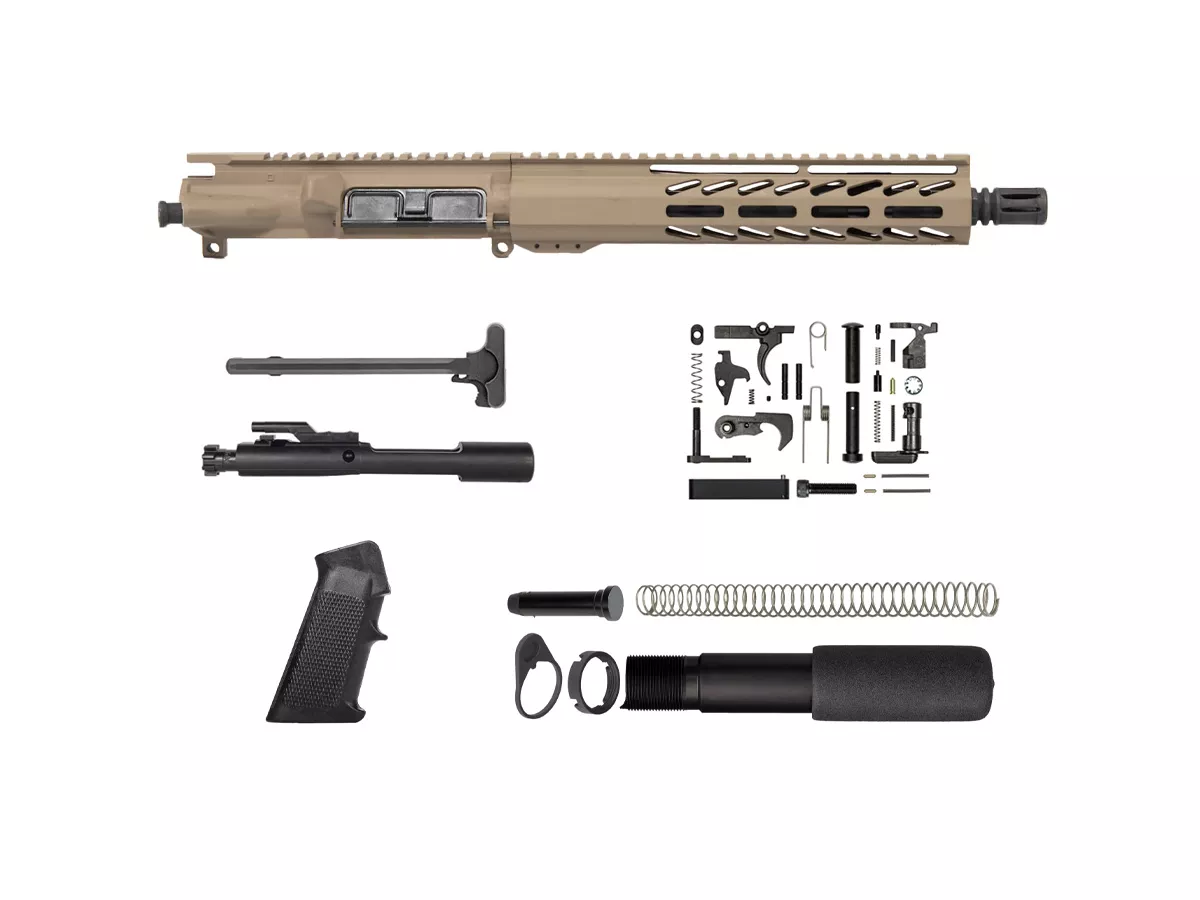 10.5″ 5.56 Flat Dark Earth Pistol Kit 10″ House M-lok