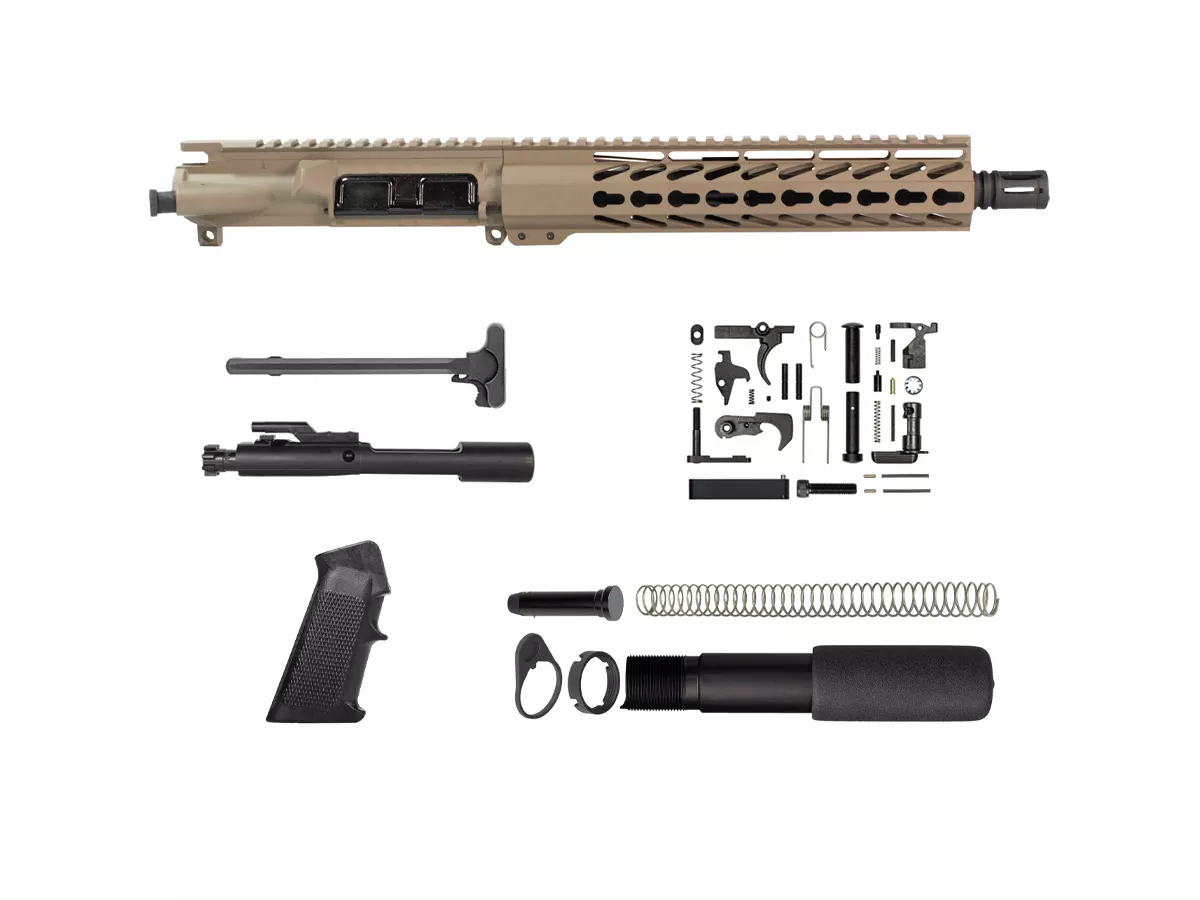 10.5″ 5.56 Flat Dark Earth Pistol Kit 10″ Keymod