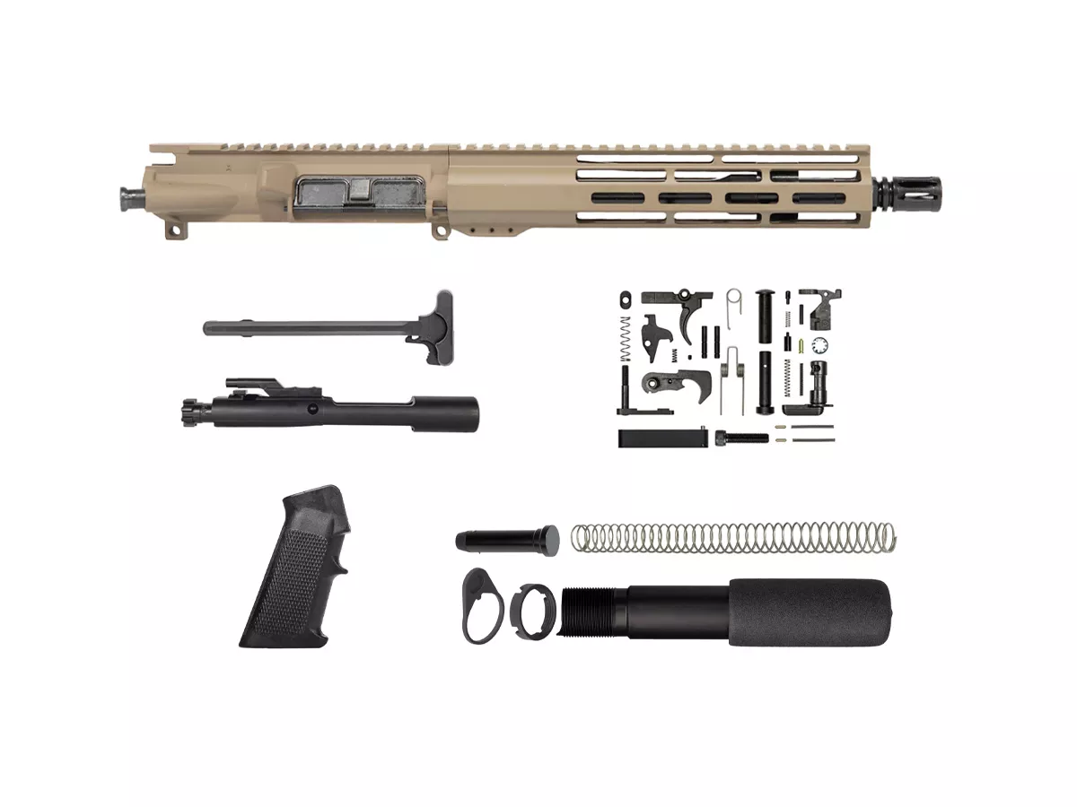 10.5″ 5.56 Flat Dark Earth Pistol Kit 10″ Window M-lok
