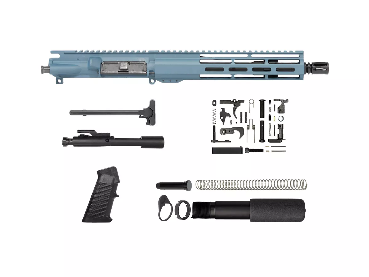 10.5″ 5.56 Titanium Blue Pistol Kit 10″ Window M-lok