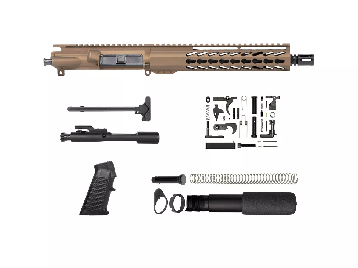 10.5″ 7.62×39 Burnt Bronze Pistol Kit 10″ House Keymod, No Lower