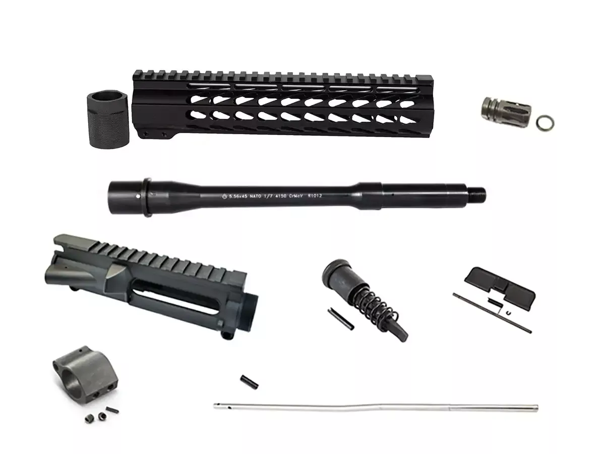 10.5″ AR-15 5.56 Pistol Upper Build Kit — Black KeyMod, Unassembled