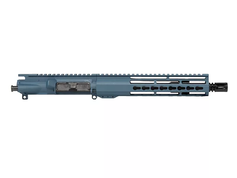10.5″ AR-15 Pistol Blue Titanium Upper 10″ Riveted Keymod Rail