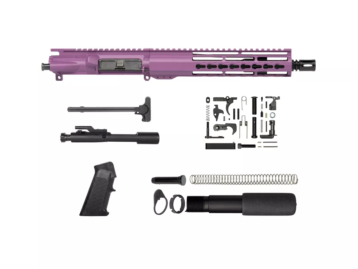 10.5″ AR-15 Pistol Kit 10″ Riveted Keymod – Purple