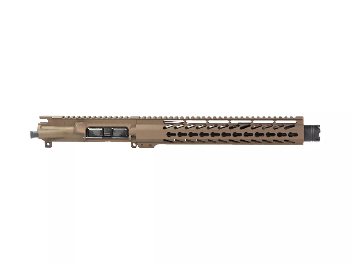 10.5″ Burnt Bronze AR Pistol Upper 12″ KeyMod w/ Flash Can