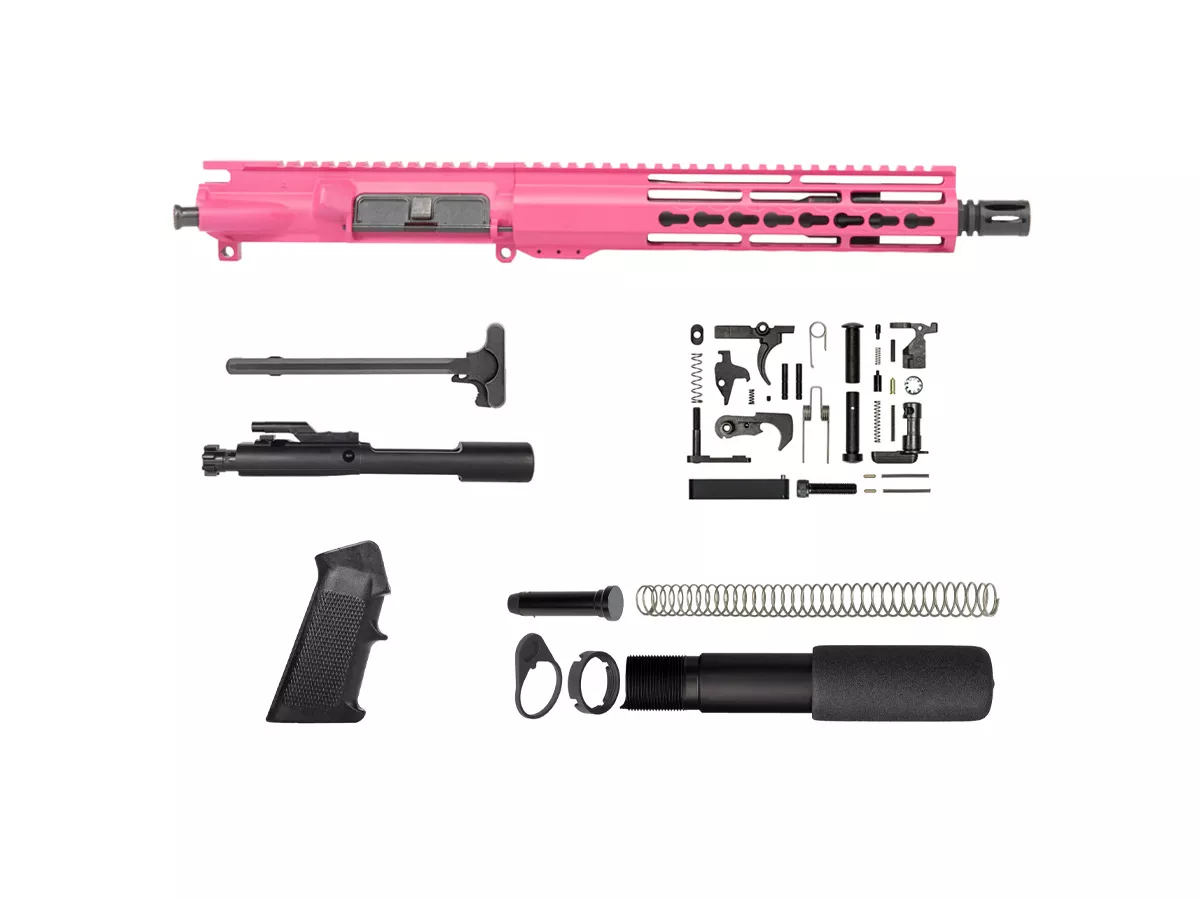 10.5″ Pink AR-15 Pistol Kit 10″ Riveted Keymod
