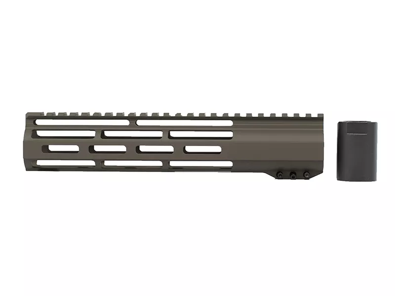 10 inch Cerakote Olive Drab Green Lightweight Window M-LOK Free Float Rail