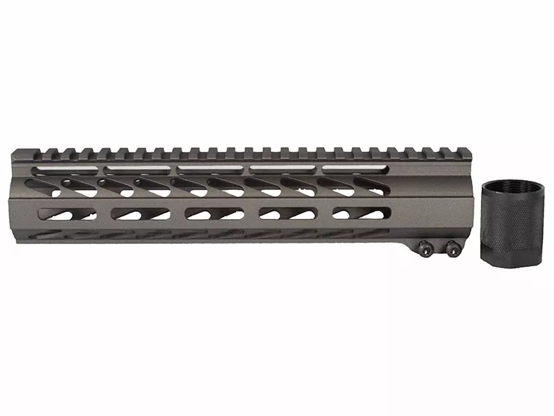 10 inch Cerakote Tungsten Grey M-LOK Free Float Rail