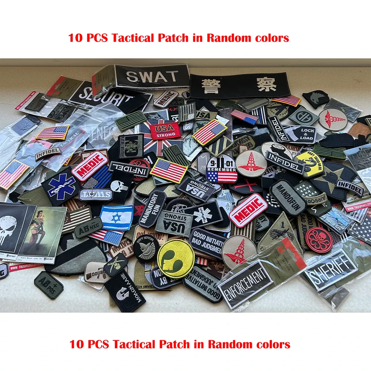 10 PCS Tactical Patch in Random colors
