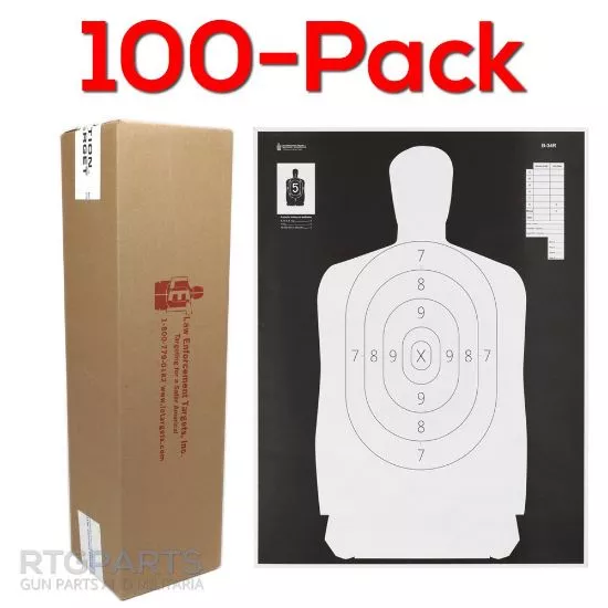 100-PACK OF B-34R REVERSE QUALIFICATION TARGET, 25 YARD REDUCTION OF B-27, 17.5X23", ACTION TARGET
