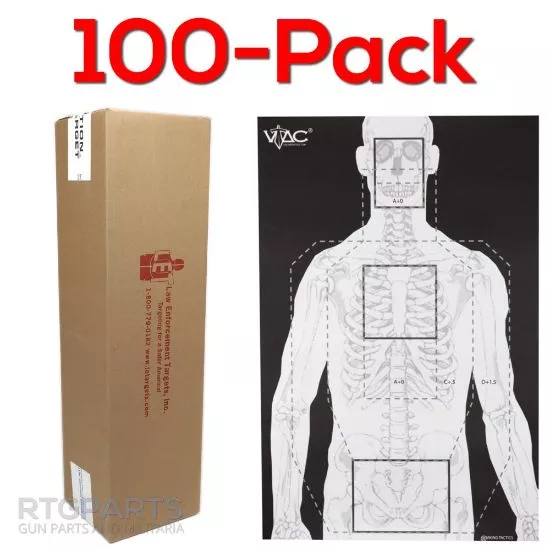 100-PACK OF VTAC-P, VIKING TACTICS DOUBLE SIDED ADVANCED TRAINING TARGET, 23x35", ACTION TARGET