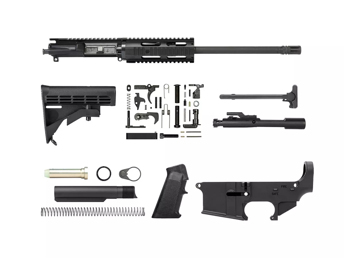 16″ 300 Blackout 7″ Quad Rail Upper Assembled Rifle Kit with 80% Lower