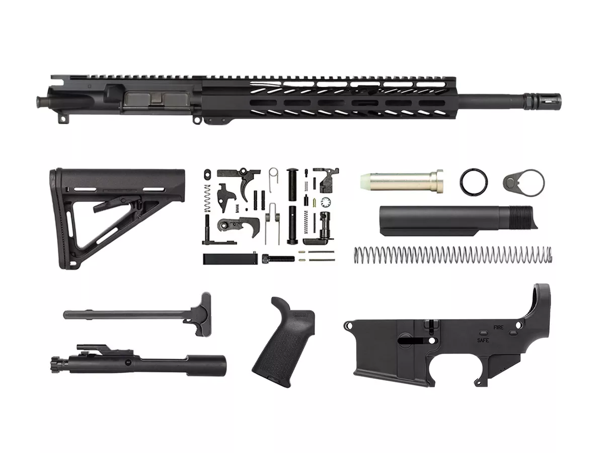16″ 5.56 AR-15 Rifle Kit – Magpul MOE, 12″ M-LOK, 80% Lower Included