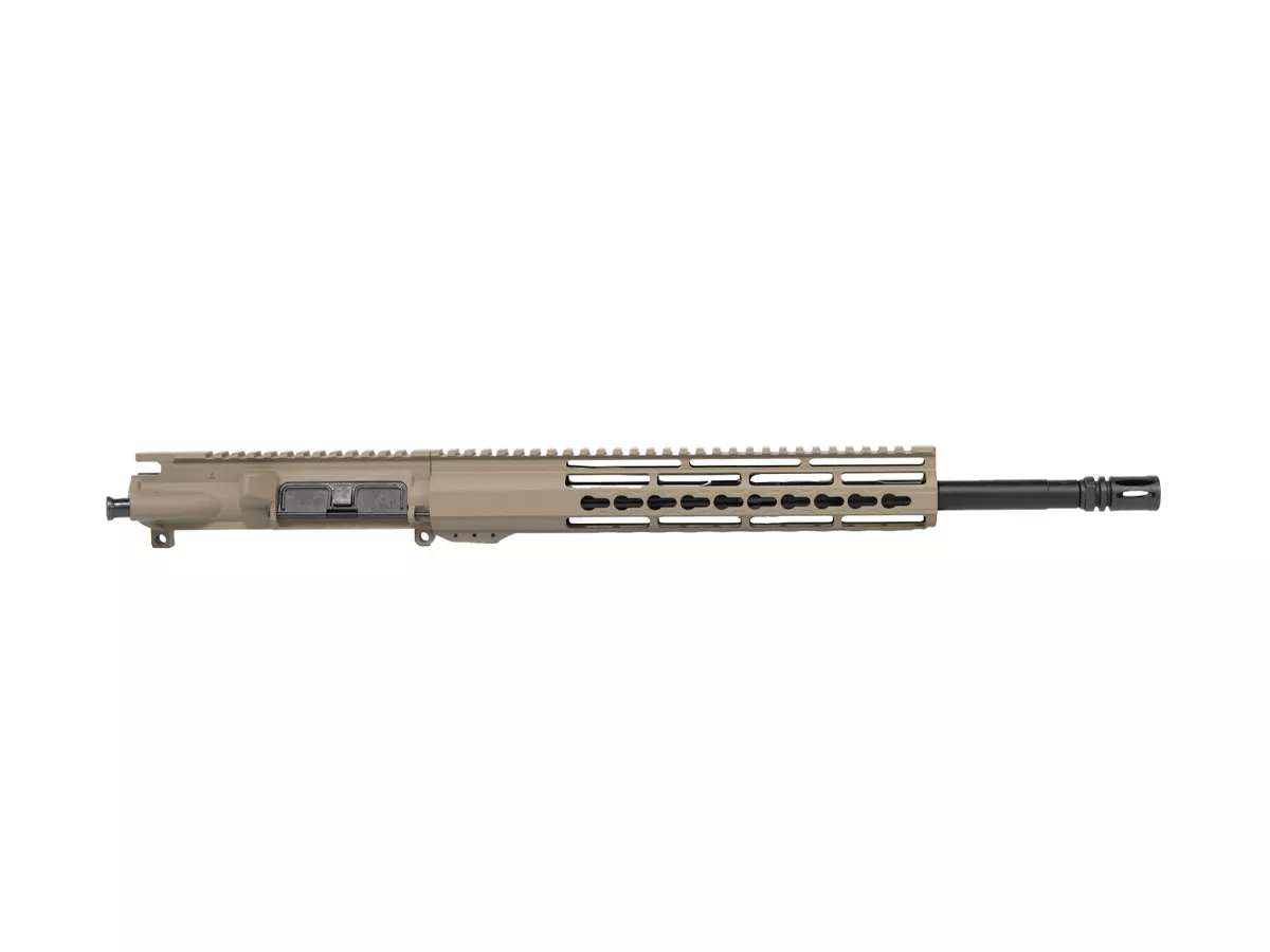 16” 9mm AR-9 Assembled Upper – FDE Cerakote – 12″ Riveted Keymod