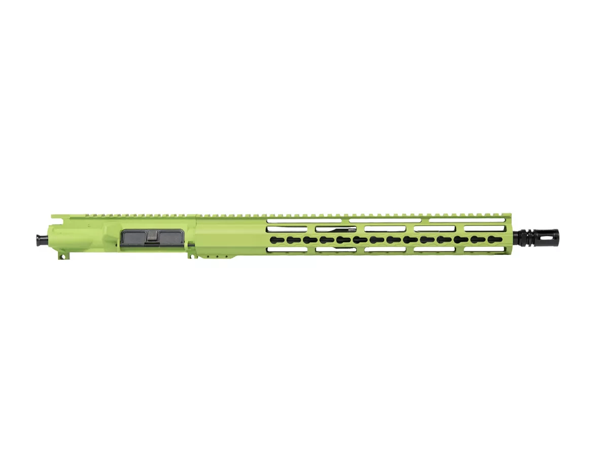 16” 9mm AR Upper Assembly – Zombie Green Cerakote – 15″ Riveted Keymod