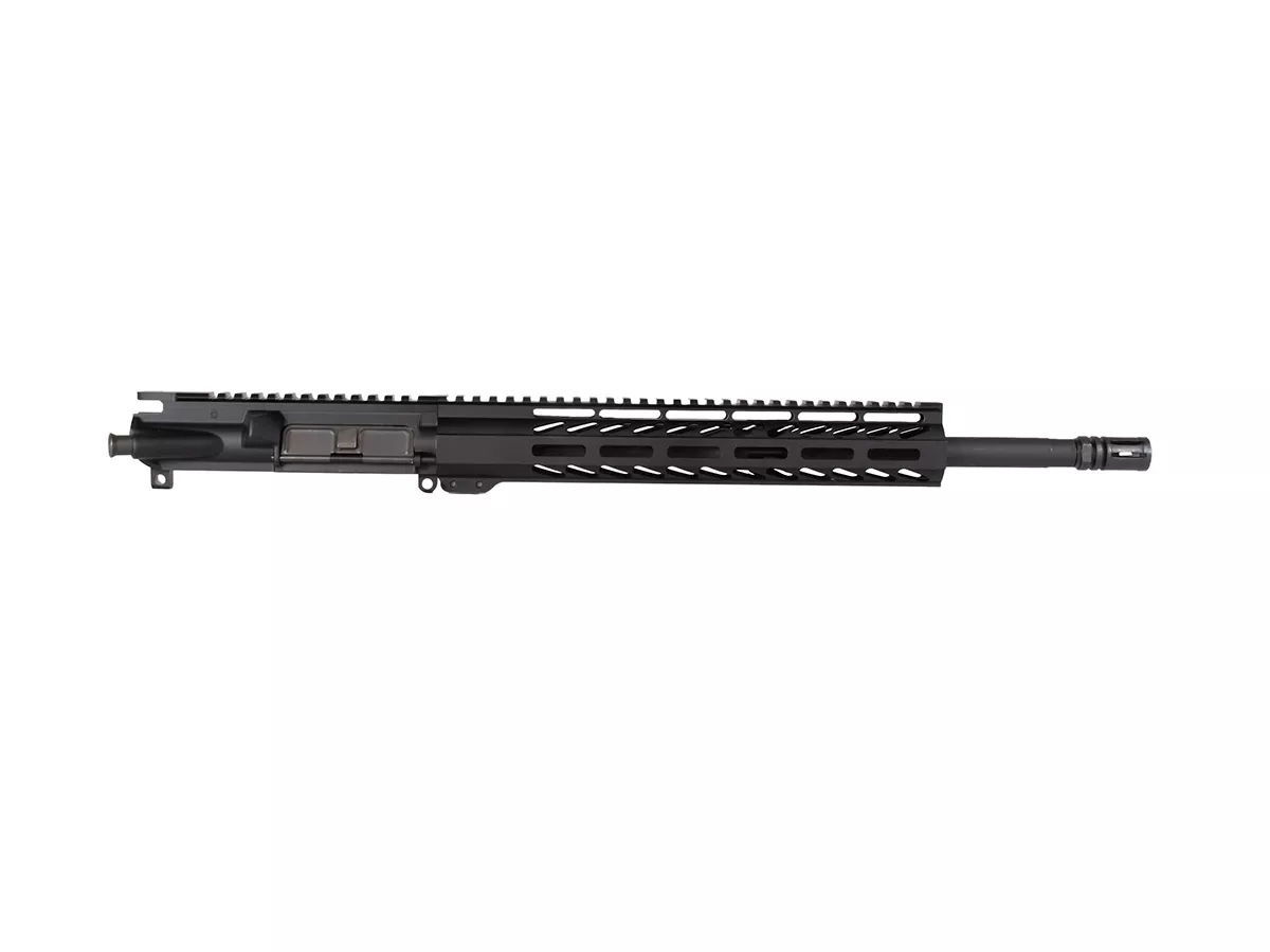 16” 9mm AR15 Assembled Upper – Black Anodized – 12″ Slant M-Lok