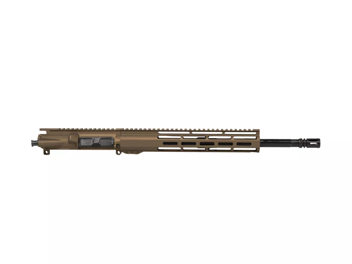16” 9mm AR15 Upper – Burnt Bronze Cerakote – 12″ Window M-Lok