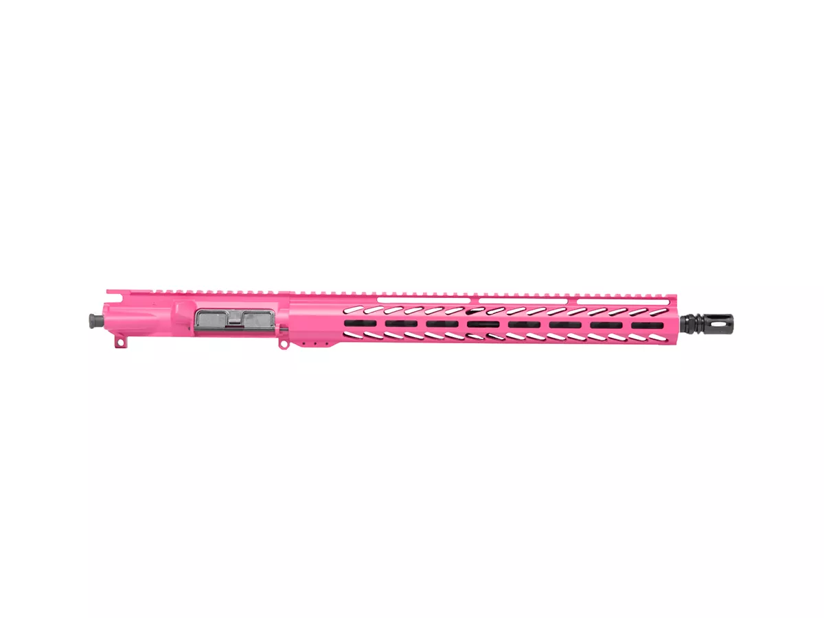 16” 9mm AR15 Upper – Pink Cerakote – 15″ Angle Cut M-Lok