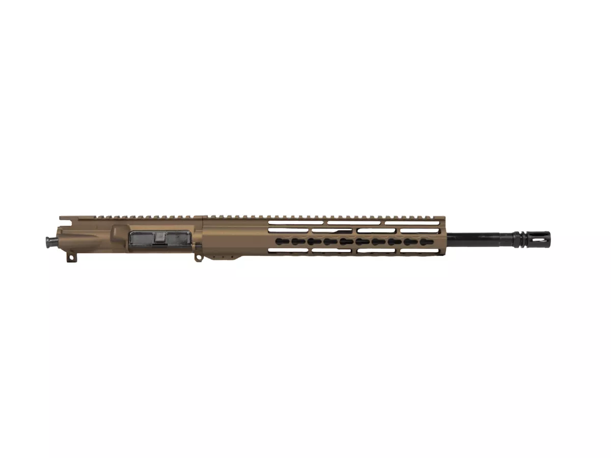 16” 9mm AR9 Upper Assembly – Burnt Bronze Cerakote – 12″ Riveted Keymod