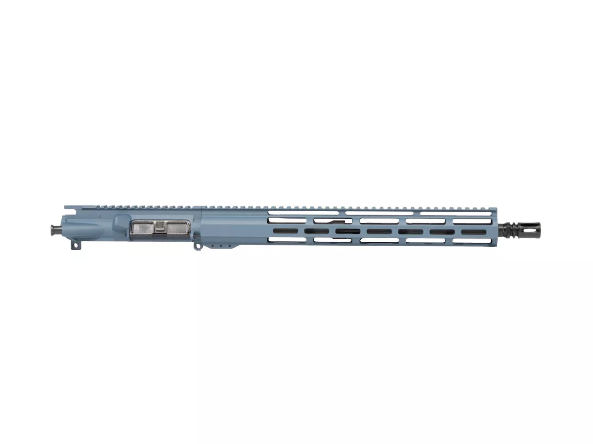 16” 9mm AR9 Upper – Titanium Blue Cerakote – 15″ Window M-Lok