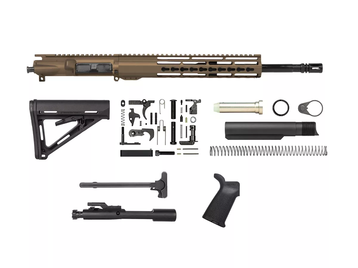 16′” AR-15 Rifle Kit with 12″ Riveted Keymod -Burnt Bronze