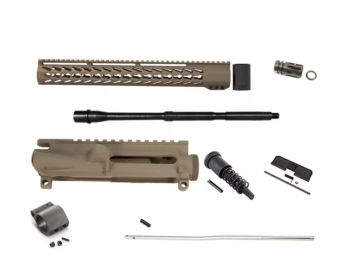 16″ FDE Unassembled Upper Build Kit – 15″ Keymod