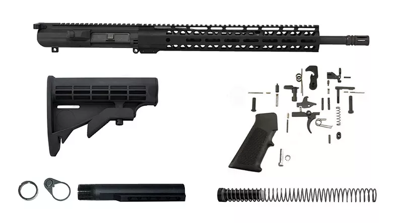 18″ 308 Rifle Kit 15″ Free Float M-lok Rail – Black