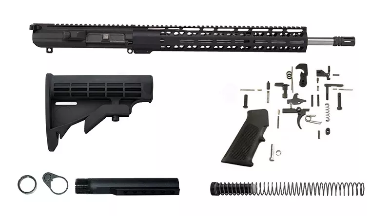 18″ Stainless 308 Rifle Kit 15″ Free Float M-lok Rail – Black