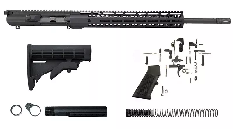 20″ 308 Rifle Kit 15″ Free Float M-lok Rail – Black