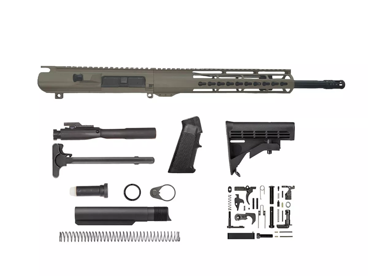 20″ Flat Dark Earth 308 Rifle Kit 15″ Riveted Keymod Rail