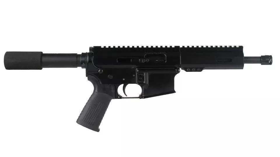 .22 Long Rifle Right Side Charging Pistol | 7.5″ Parkerized Heavy Barrel | 1:16 Twist | Forged Lower | MLOK Split Rail