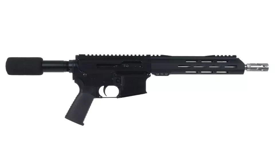 .22 Magnum Right Side Charging Pistol | 10.5″ Stainless Heavy Barrel | 1:16 Twist | Forged Lower | MLOK Split Rail