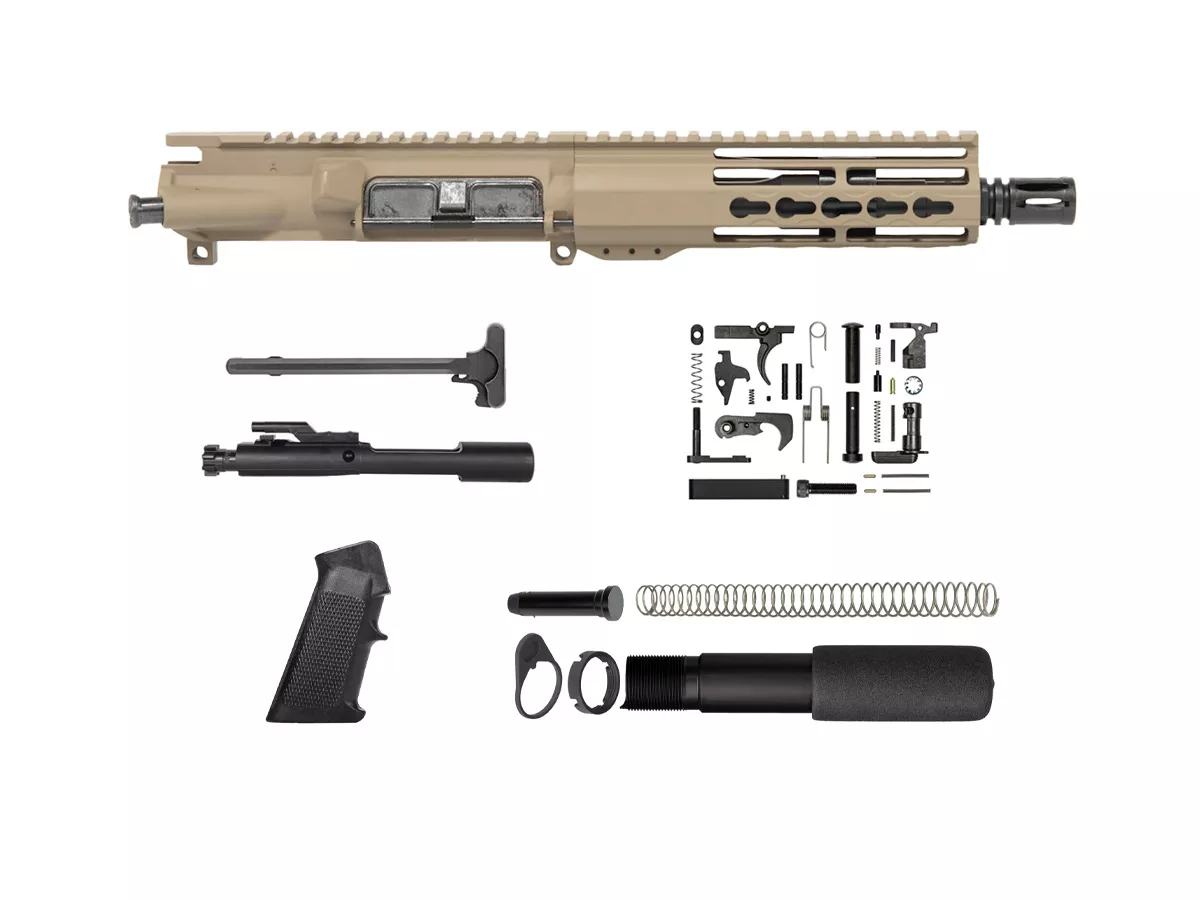 7.5″ 5.56 Flat Dark Earth Pistol Kit Riveted Keymod