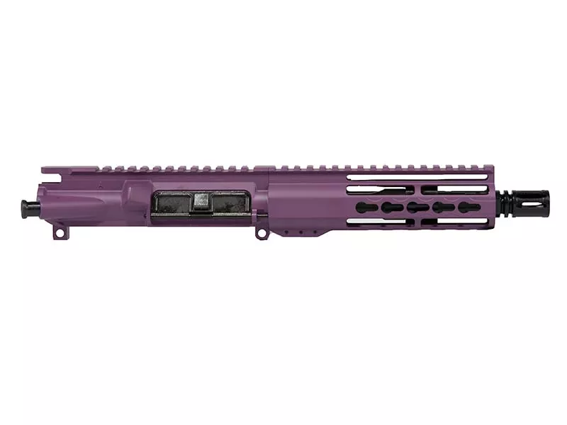 7.5″ Purple AR-15 Upper 7 inch Riveted Keymod Rail No BCG or Charging Handle
