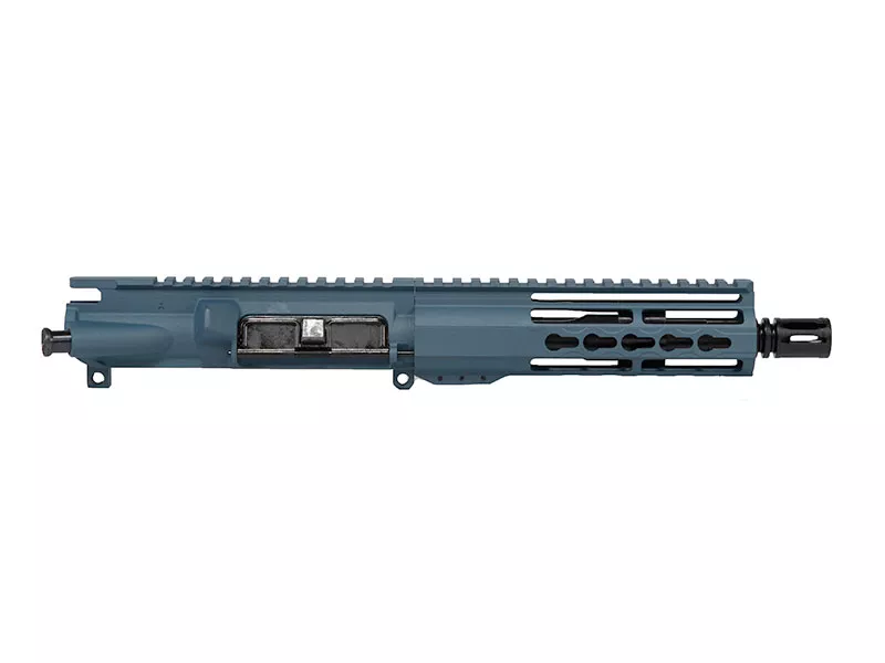 7.5″ Titanium Blue Pistol Upper 7″ Riveted Keymod Rail