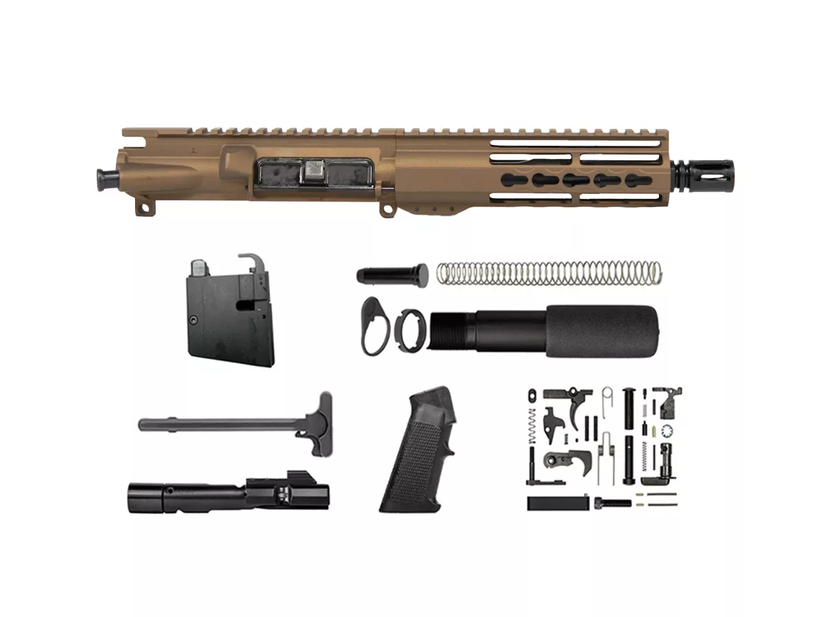 8.3″ AR-15 9mm Burnt Bronze Pistol Kit 7″ Riveted Keymod