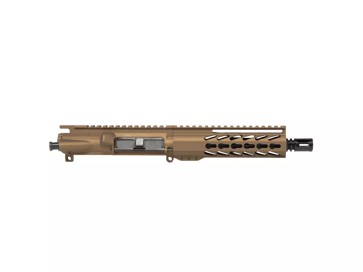 8.3″ AR-9 9mm Burnt Bronze Complete Pistol Upper 7″ Keymod — No BCG/CH