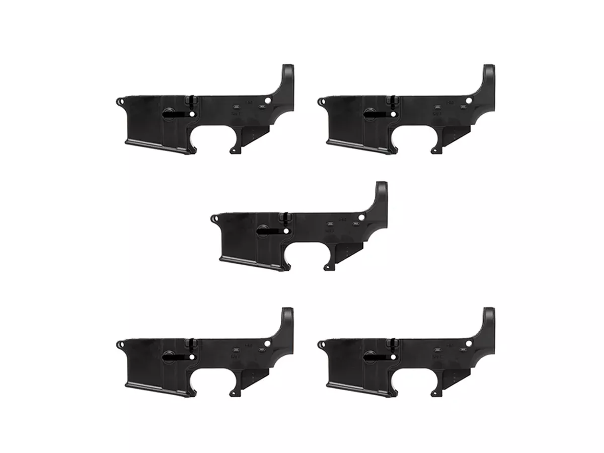 80% AR-15 Lower receiver Bulk 5 Pack Black Anodized