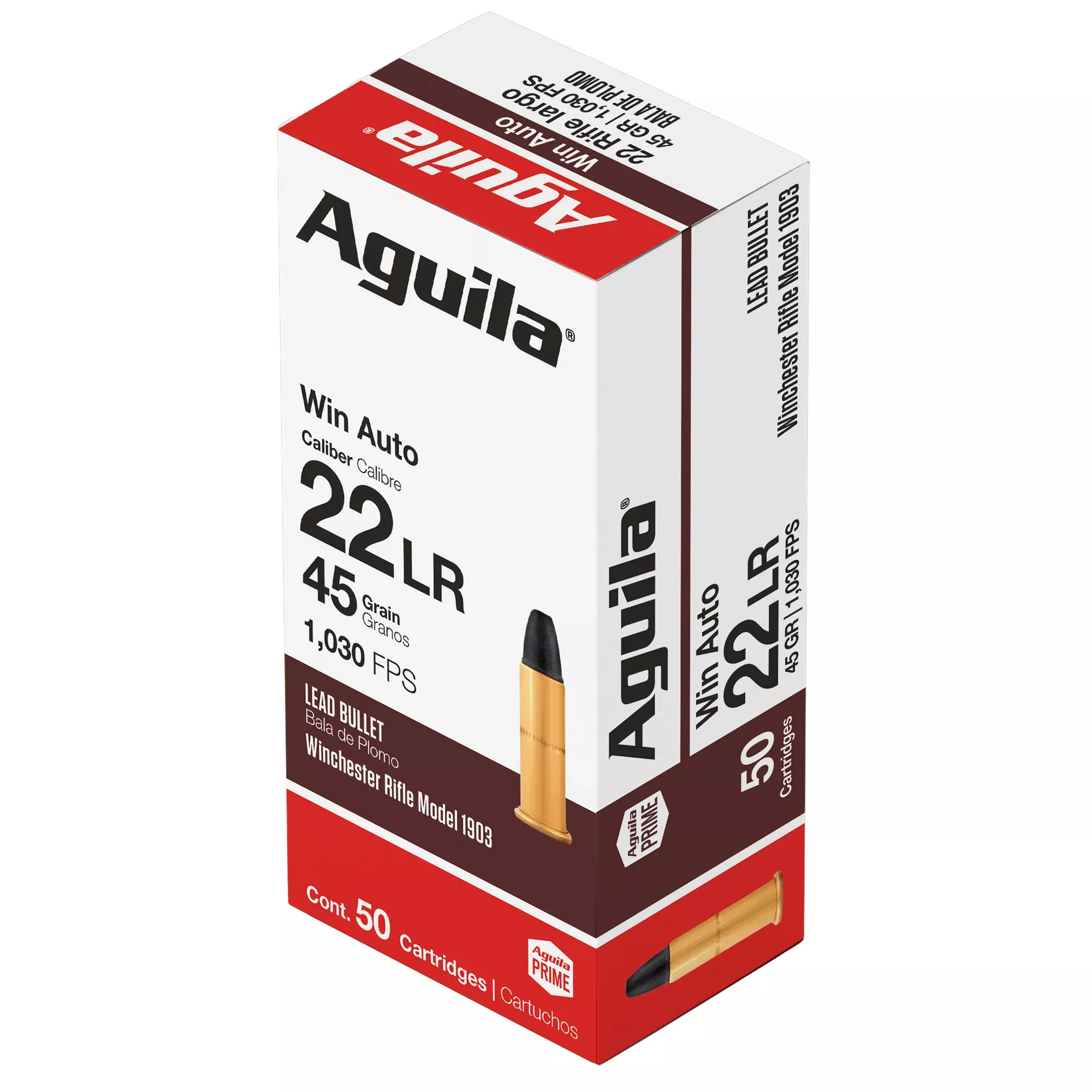 Aguila 22 Winchester Automatic 45gr Solid Point Ammo – 50 Rounds
