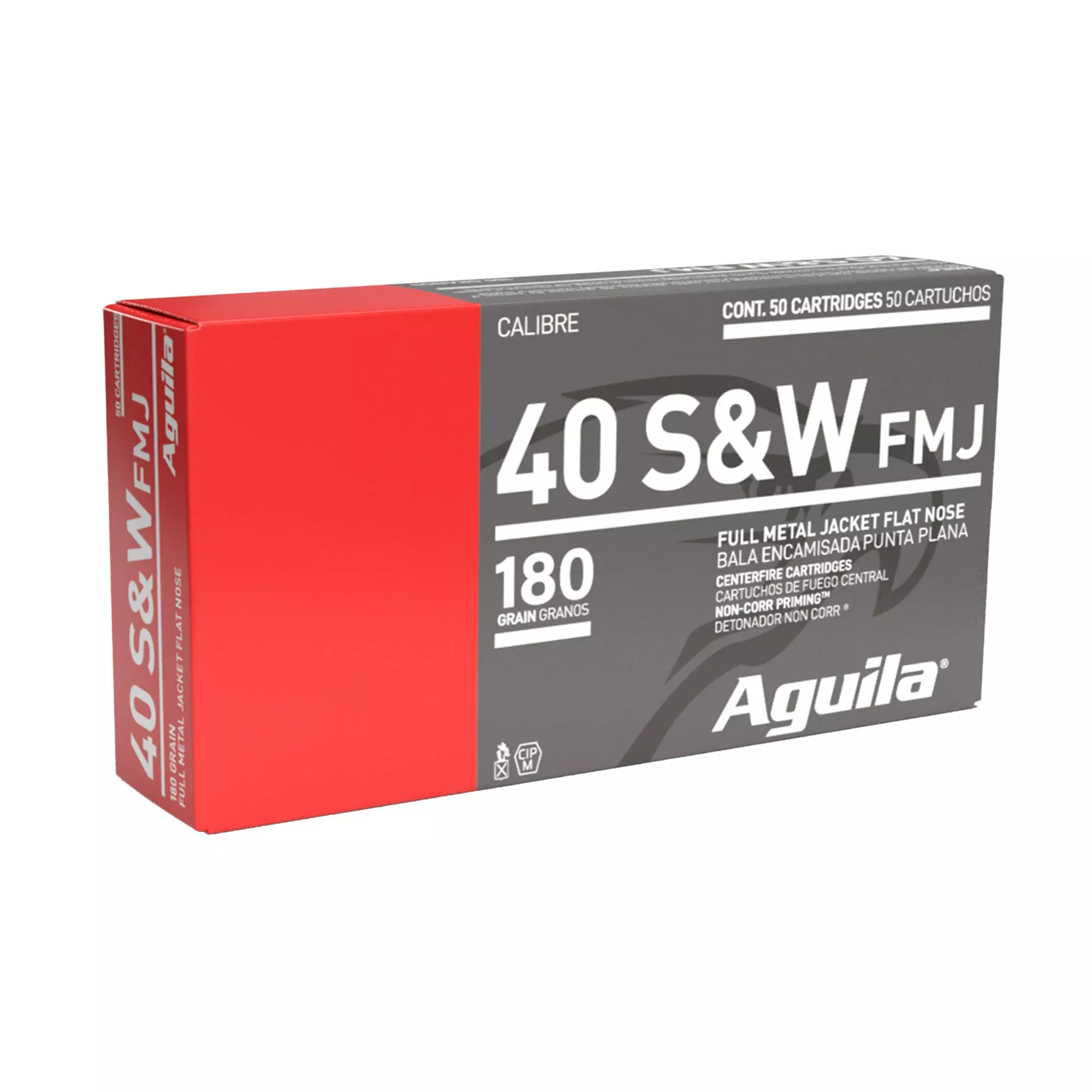 Aguila 40 S&W 180gr FMJ Range Ammo – 50 Rounds