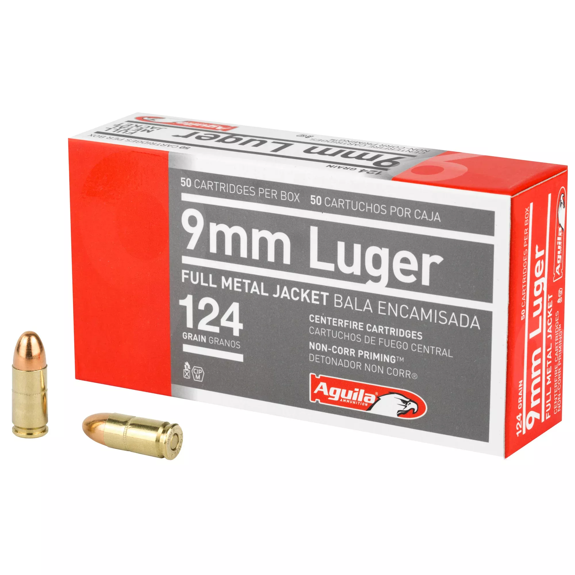 Aguila 9mm 124gr FMJ Range Ammo – 50 Rounds