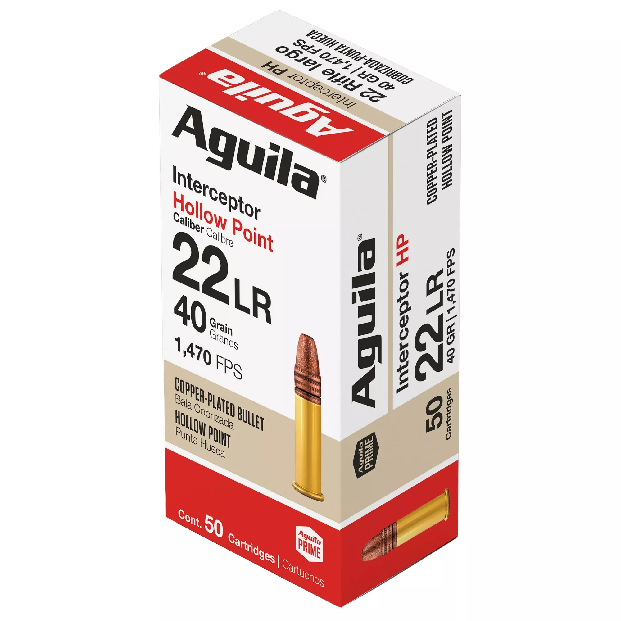 Aguila Interceptor 22 LR 40gr Hi-Velocity Solid Point Ammo – 50 Rounds