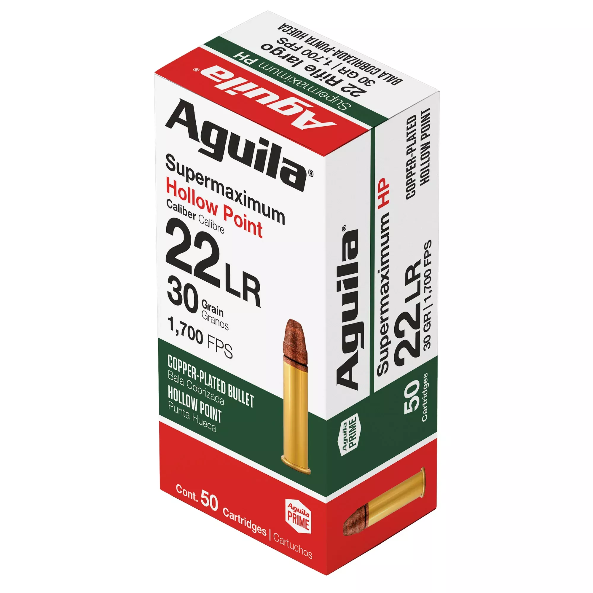Aguila Supermaximum 22 LR 30gr Hyper-Velocity Hollow Point – 50 Rounds