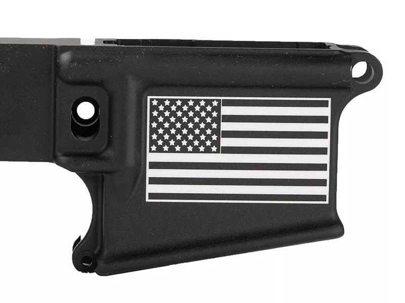American Flag 80% Lower Receiver | Laser Engraved AR-15