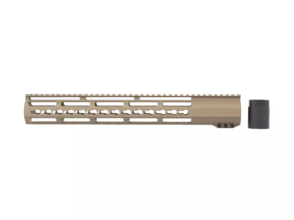 AR-10 (.308) 12″ Custom Slim Riveted Keymod Handguard – Flat Dark Earth