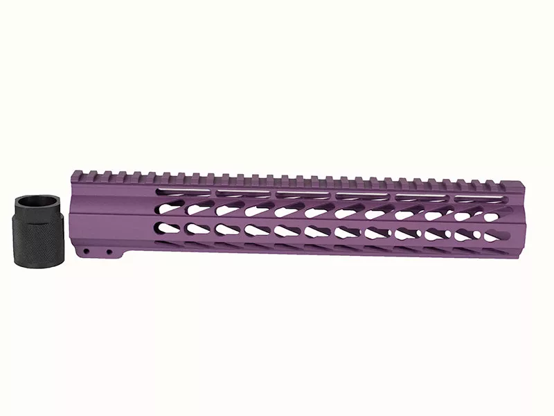 AR-15 12″ Custom Slim Light Weight Keymod Handguard – Purple