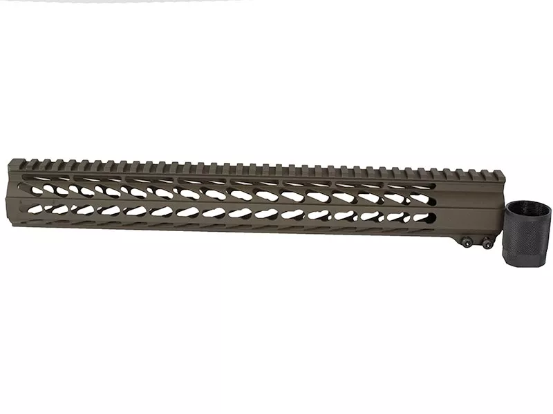 AR-15 15″ Custom Slim Light Weight Keymod Handguard – OD Green