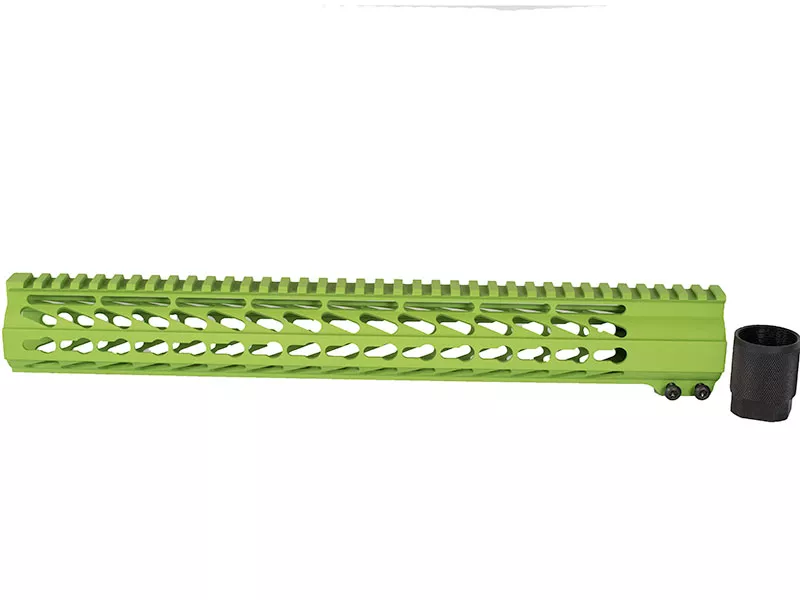 AR-15 15″ Custom Slim Light Weight Keymod Handguard – Zombie Green