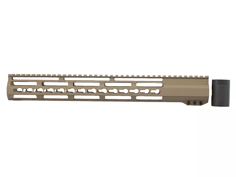 AR-15 15″ Custom Slim Light Weight Riveted Keymod Handguard – Flat Dark Earth