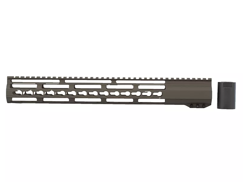 AR-15 15″ Light Weight Riveted Keymod Handguard – OD Green